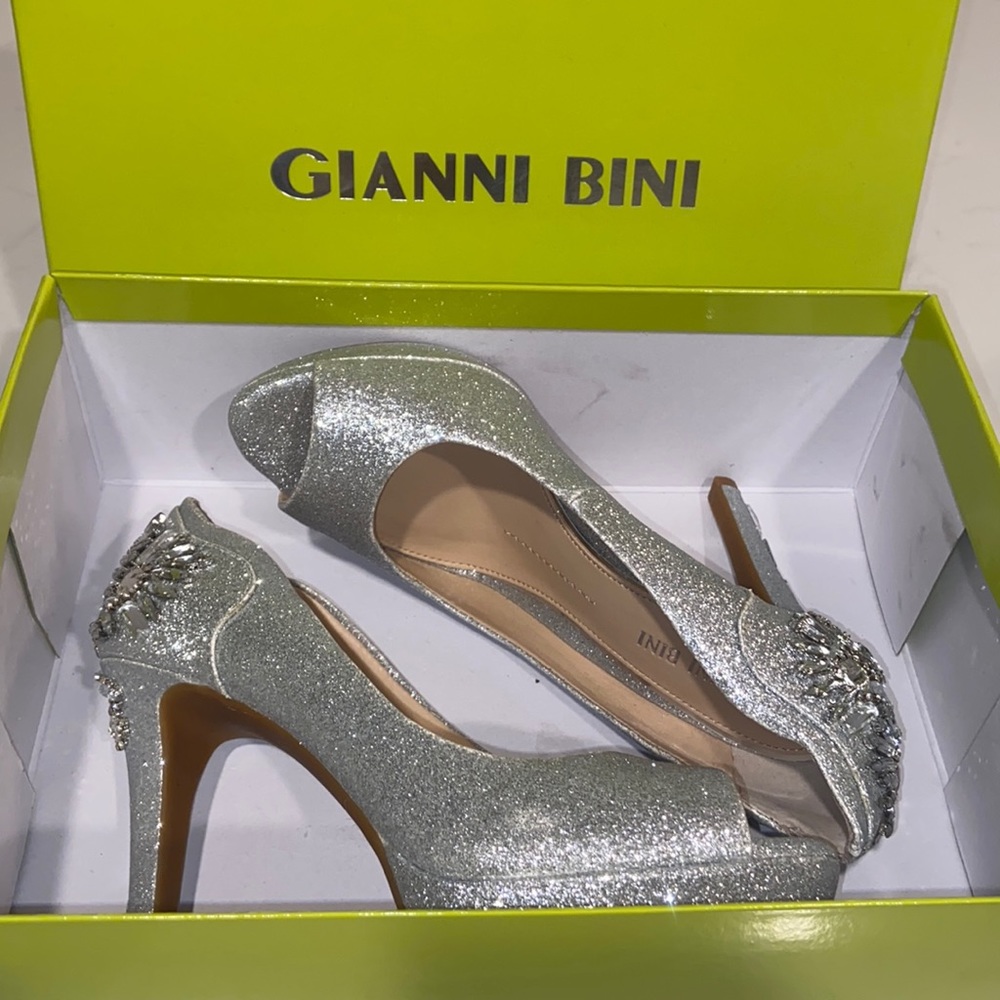 SILVER GIANNI BINI HEELS